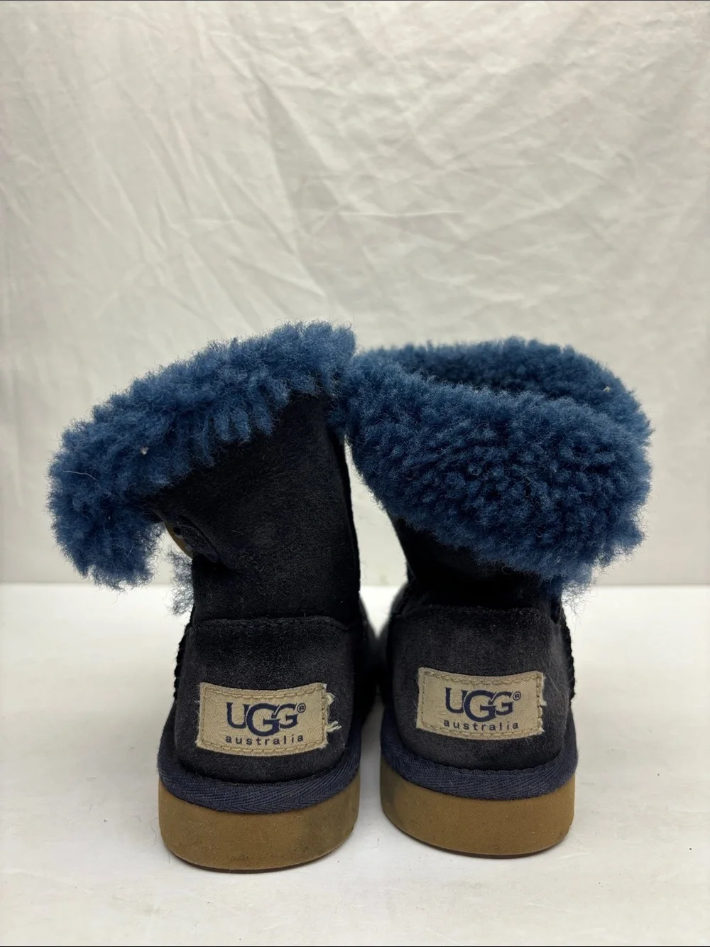 Kids Navy Bailey Button boots, SZ 7 for baby, box 72